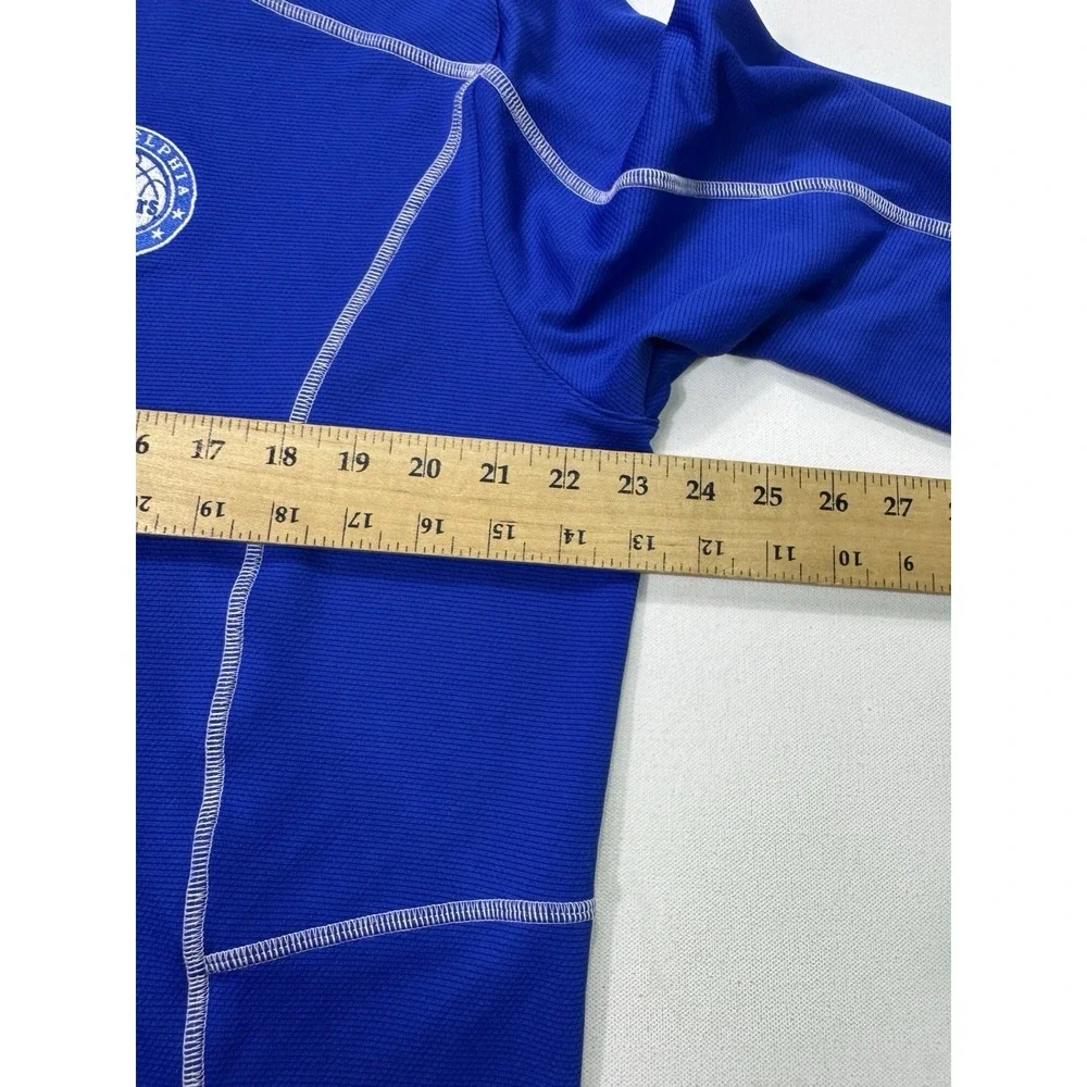 Columbia Golf Men Large Omni-Wick Shotgun 1/4 Zip Philadelphia 76ers NBA Blue